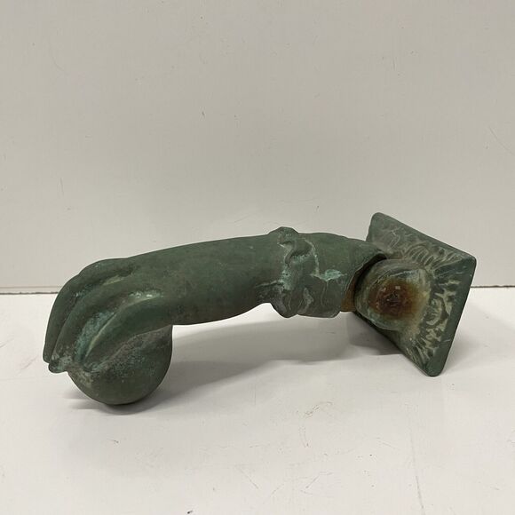 Antique Solid Brass Hand Of Fatima Mediterranean Victorian Era Door Knocker 3 lb